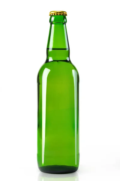 Скляна Пляшка Білому Тлі Крупним Планом Алкоголь Лимонад — стокове фото