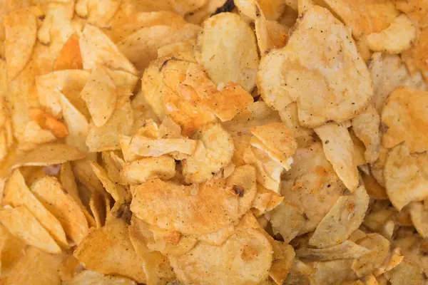 Krispiga Chips Mellanmål Textur Bakgrund Grupp Chips — Stockfoto