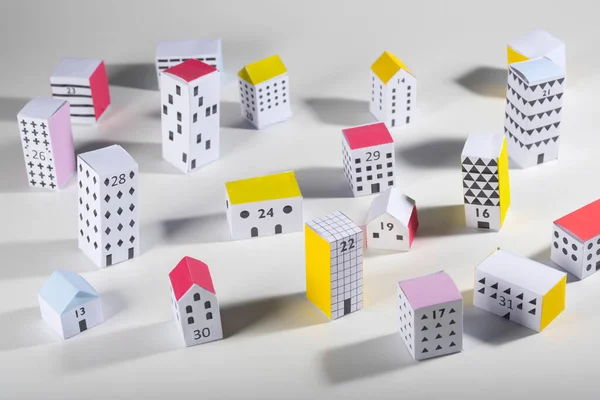 Papierstadt Aus Papier Das Layout Des Wohnzimmers Bau Modell — Stockfoto