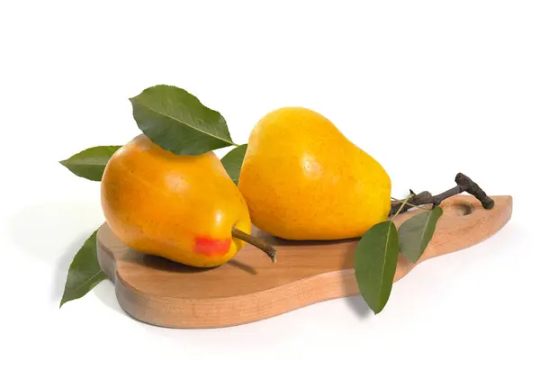 Ripe Yellow Pears Isolated White Background — Stock Photo, Image