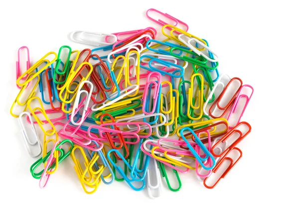 Colorful Paper Clips Isolated White Background Royalty Free Stock Images