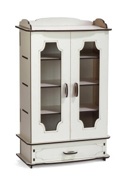 Boş dolap, beyaz arkaplanda izole.