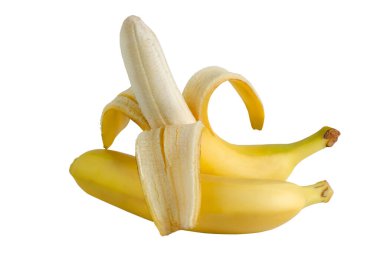 Beyaz arka planda izole edilmiş muzlar.