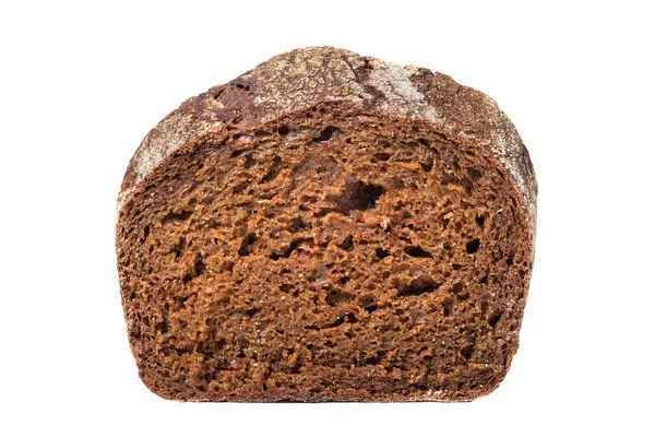 白背景上分离的黑麦面包片 — 图库照片