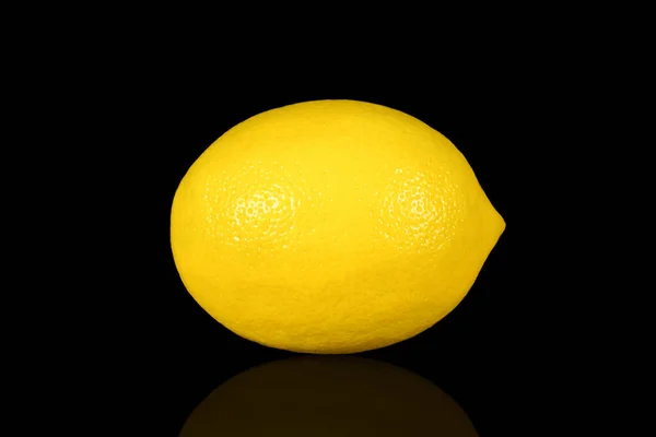 Fresh Ripe Lemon Isolated Black Background Close — Stock Photo, Image