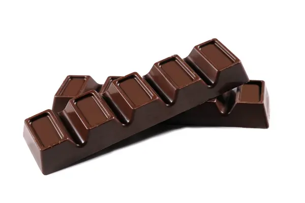Chocolate Com Recheio Isolado Branco Close — Fotografia de Stock
