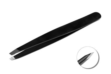 Beyaza izole edilmiş profesyonel kaş cımbızları. Güzellik, moda konsepti. Yakın plan, vücut bakımı.