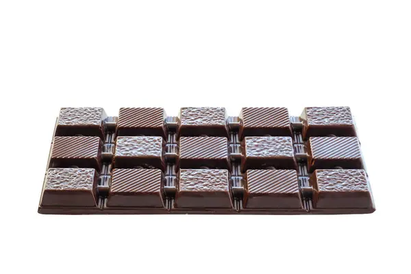 Melkchocolade Geïsoleerd Witte Achtergrond Zijaanzicht — Stockfoto