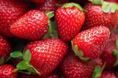 Fresh red strawberry close up. Ripe fruit. clipart