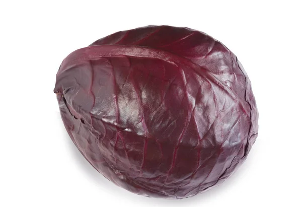 Red Cabbage Isolated White Background Closeup — Stock Photo, Image
