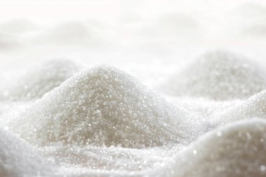 Rafine şeker. Şeker tepelerinin şekli kapanıyor.