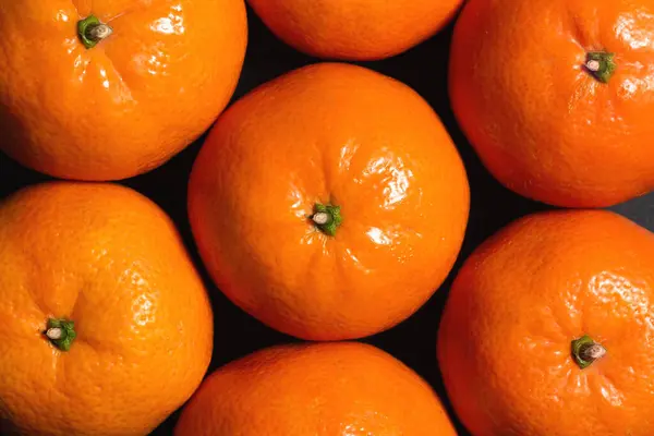 Čerstvé Mandarinky Jako Pozadí Horní Pohled Zavřít Stock Fotografie