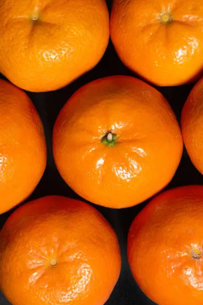 Čerstvé Mandarinky Ovoce Jako Pozadí Černém Pozadí Horní Pohled Royalty Free Stock Fotografie
