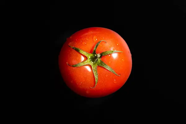 Tomat Segar Terisolasi Dengan Latar Belakang Hitam Tomat Organik Tampilan Stok Lukisan  