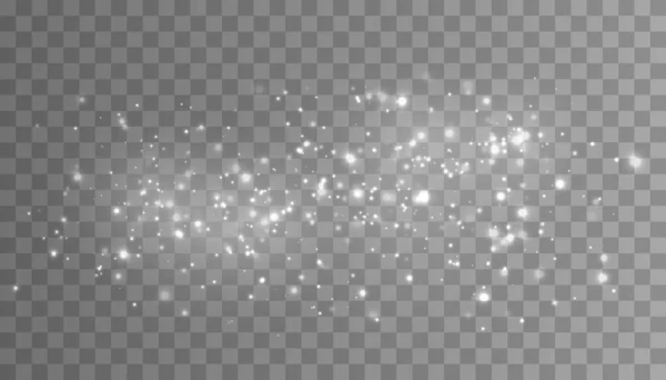 透明な背景で隔離された光沢のある粒子 塵が付いているベクトル星雲 魔法のクリスマスの装飾 — ストックベクタ
