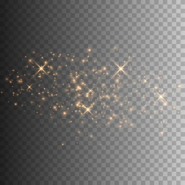 Χρυσό Εφέ Φωτός Σωματίδια Γκλίτερ Διάνυσμα Έναστρο Σύννεφο Σκόνη Μαγική — Διανυσματικό Αρχείο