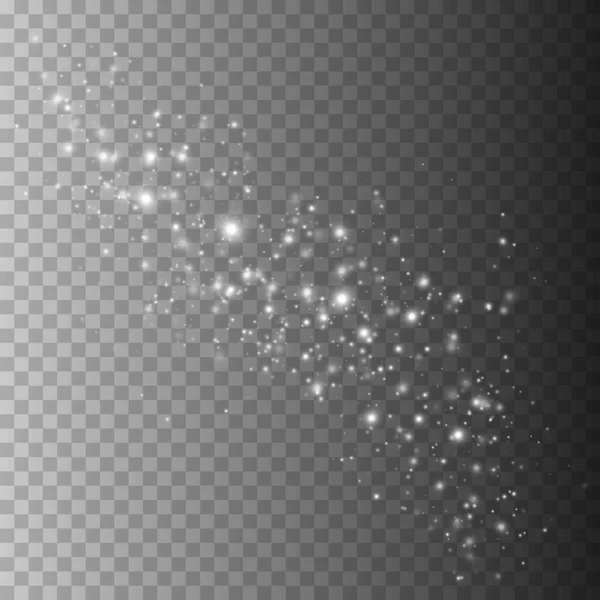 Glitzerpartikel Isoliert Auf Transparentem Hintergrund Vektor Sternenwolke Mit Staub Magische — Stockvektor