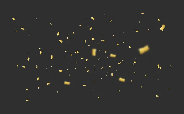 Fallande Guldkonfetti Bitar Partibakgrund — Stock vektor