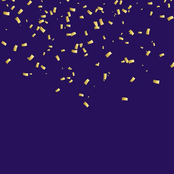 Pedaços Confete Ouro Cair Fundo Festa — Vetor de Stock