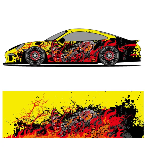 Conception Graphique Abstraite Autocollant Vinyle Course Pour Voiture Course Automobile — Image vectorielle