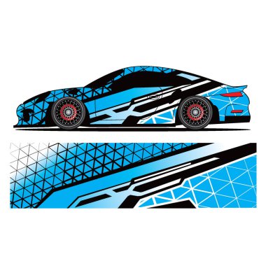 Full wrap racing car abstract vinyl sticker graphics kit  clipart