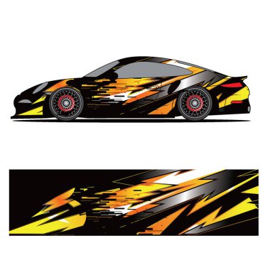 Yarış arabası için yarış vinili çıkartmasının soyut grafik tasarımı