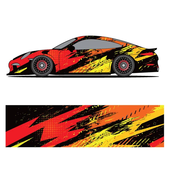 Abstract Graphic Design Racing Vinyl Sticker Racing Car — Stock Vector