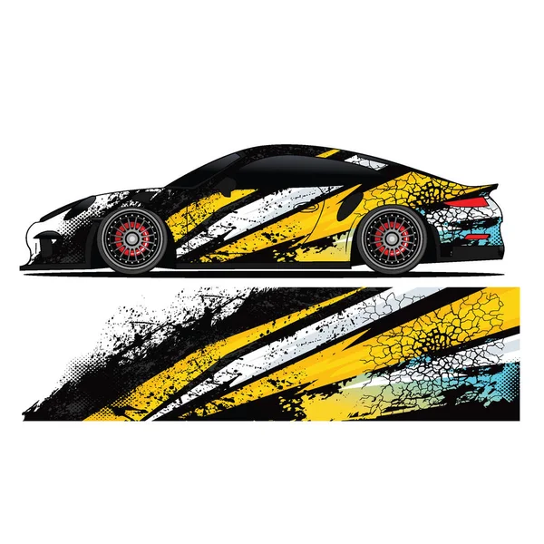 レースカー用ビニールステッカーのグラフィックデザイン — ストックベクタ
