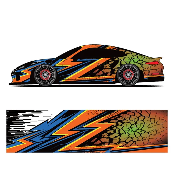 Abstract Graphic Design Racing Vinyl Sticker Racing Car — Stock Vector