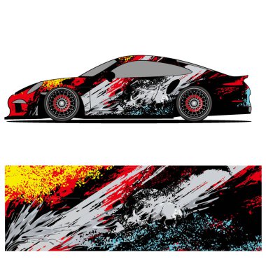 Tam ambalajlı yarış arabası soyut vinil etiket seti otomobil, otomobil, otomotiv, arkaplan, marka tasarımı, kamuflaj, araba çıkartması,