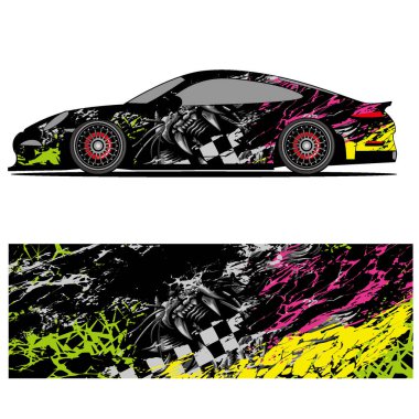 Full wrap racing car abstract vinyl sticker graphics kit auto, automobile, automotive, background, branding design, camouflage, car sticker, clipart