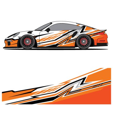 Yarış arabası için yarış vinili çıkartmasının soyut grafik tasarımı