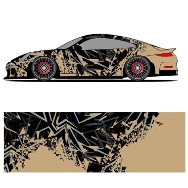 Yarış arabası için yarış vinili çıkartmasının soyut grafik tasarımı
