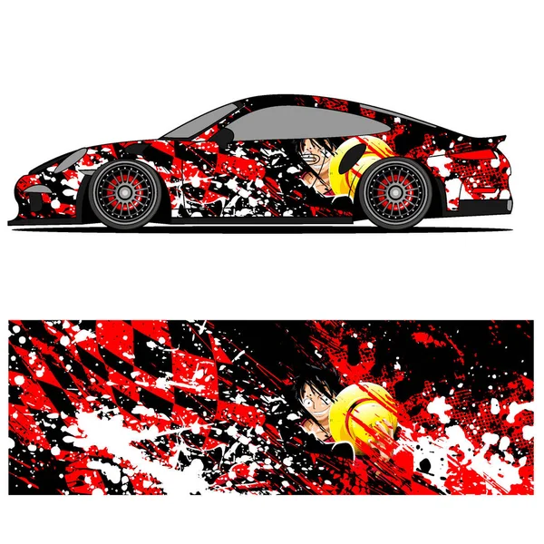 Abstrakcyjny Projekt Graficzny Wyścigowej Naklejki Winylowej Samochodu Wyścigowego — Wektor stockowy
