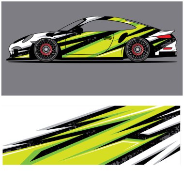 Araba tasarımı üniforma vektörü soyut vinil etiket yazdırma.