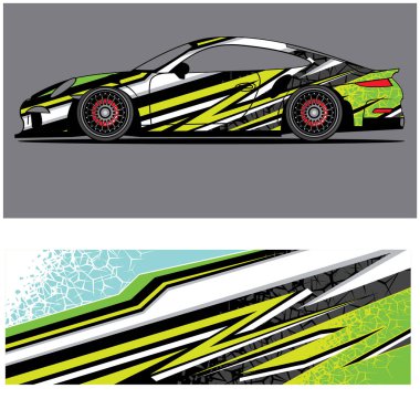 Araba tasarımı üniforma vektörü soyut vinil etiket yazdırma.