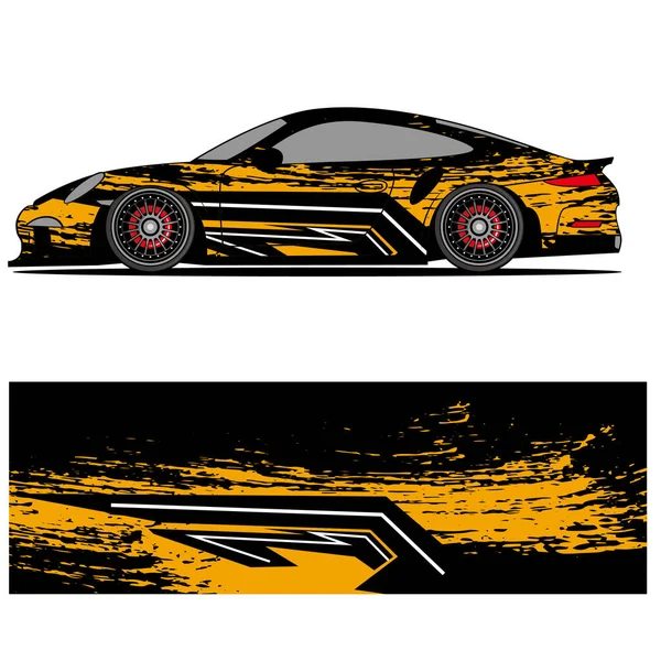 Abstract Graphic Design Racing Vinyl Sticker Racing Car Livery — Stock Vector