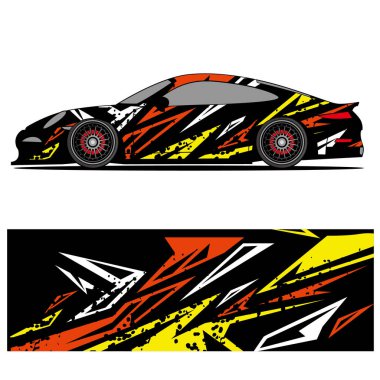 Yarış arabası reklamları için yarış vinili çıkartmasının soyut grafik tasarımı
