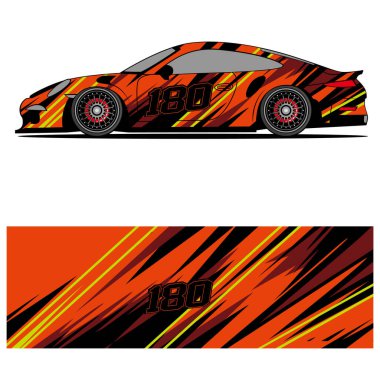 Yarış arabası reklamları için yarış vinili çıkartmasının soyut grafik tasarımı