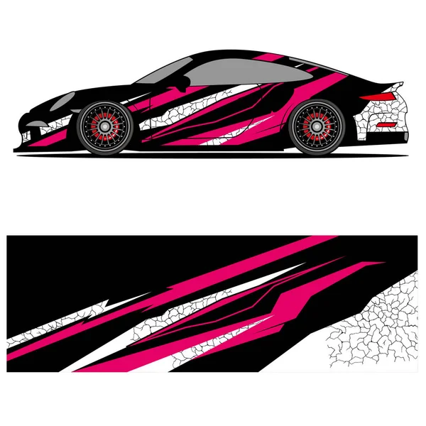 Abstract Graphic Design Racing Vinyl Sticker Racing Car Advertising — Stock Vector
