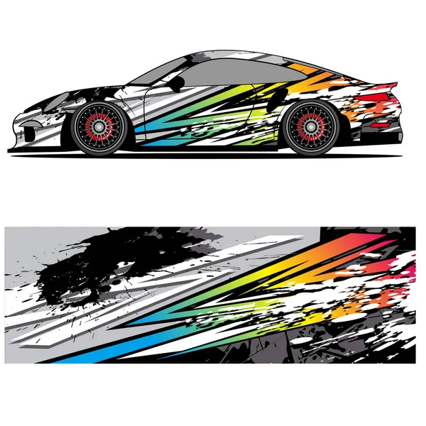 赛车广告用乙烯贴纸的抽象图形设计 — 图库矢量图片