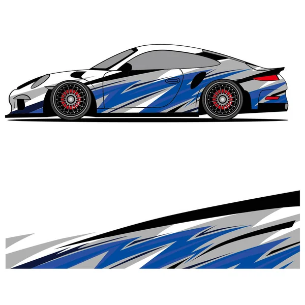 要約レースカーのためのレースビニールステッカーのグラフィックデザイン自動車 ブランディングデザイン 車のステッカー — ストックベクタ