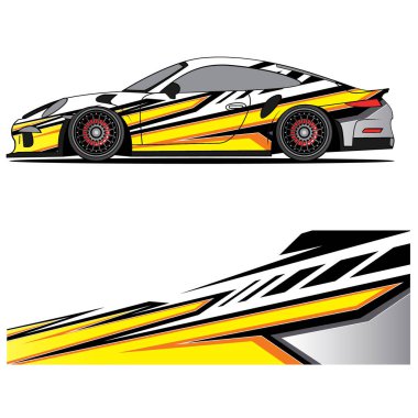 Yarış arabası otomotiv, arka plan, marka tasarımı, kamuflaj, araba çıkartması için yarış vinili çıkartmasının soyut grafik tasarımı