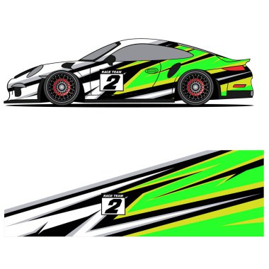 Yarış arabası otomotiv, arka plan, marka tasarımı, kamuflaj, araba çıkartması için yarış vinili çıkartmasının soyut grafik tasarımı