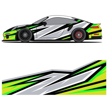 Yarış arabası otomotiv, arka plan, marka tasarımı, kamuflaj, araba çıkartması için yarış vinili çıkartmasının soyut grafik tasarımı