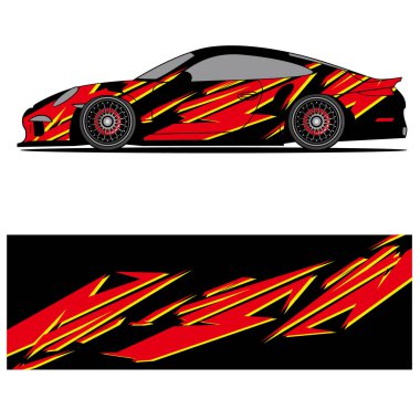 Yarış arabası otomotiv, arka plan, marka tasarımı, kamuflaj, araba çıkartması için yarış vinili çıkartmasının soyut grafik tasarımı