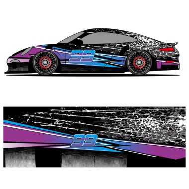 Yarış arabası otomotiv, arka plan, marka tasarımı, kamuflaj, araba çıkartması için yarış vinili çıkartmasının soyut grafik tasarımı