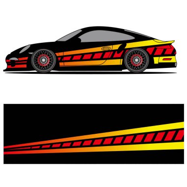 Yarış arabası otomotiv, arka plan, marka tasarımı, kamuflaj, araba çıkartması için yarış vinili çıkartmasının soyut grafik tasarımı