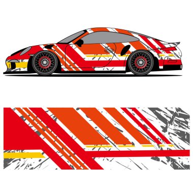 Yarış arabası otomotiv, arka plan, marka tasarımı, kamuflaj, araba çıkartması için yarış vinili çıkartmasının soyut grafik tasarımı