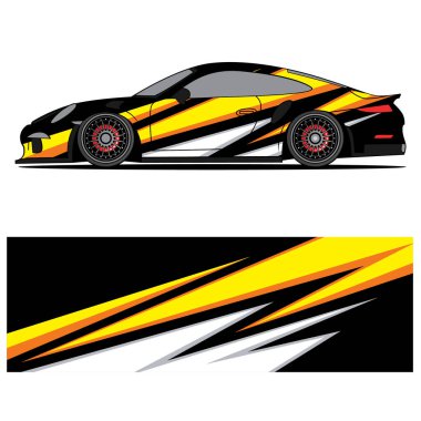 Yarış arabası otomotiv, arka plan, marka tasarımı, kamuflaj, araba çıkartması için yarış vinili çıkartmasının soyut grafik tasarımı